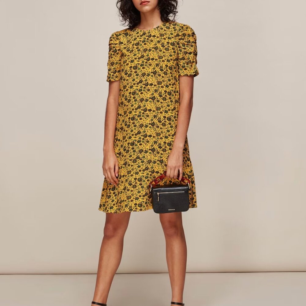 Whistles  Yellow Trailing Daisy Georgina Dress